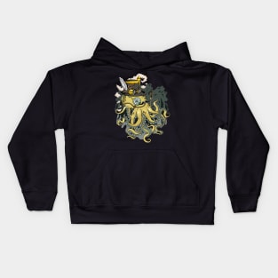 Enigmatic Tinkerer: Steampunk Octopus Kids Hoodie